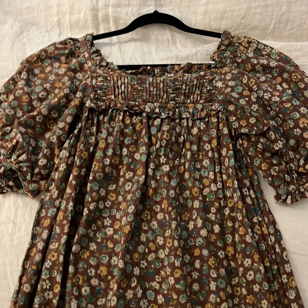 SOLD Doen Patricia brown floral dress size Medium - Picture 7 of 9